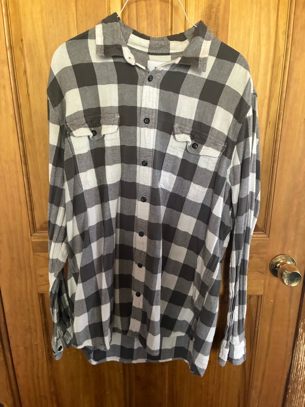 Sonoma Black and White Mens Buffalo Check Button-Down Shirt Size XLT - Picture 2 of 9